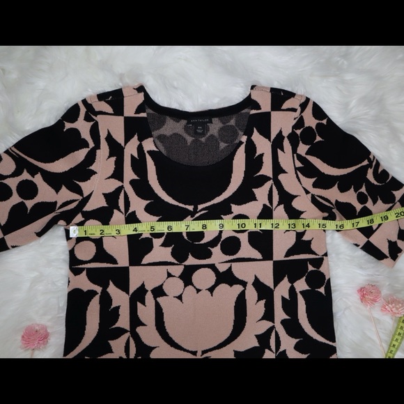 Ann Taylor Black & Cream Shift Sweater Dress - Picture 8 of 12